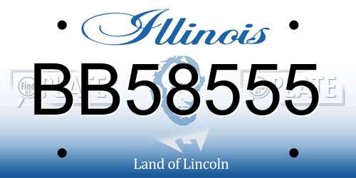 BB58555 Illinois License Plate