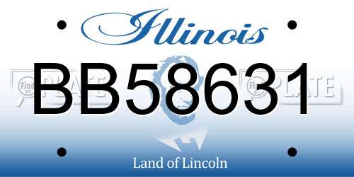 BB58631 Illinois License Plate