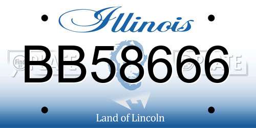BB58666 Illinois License Plate