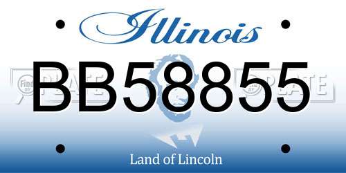 BB58855 Illinois License Plate