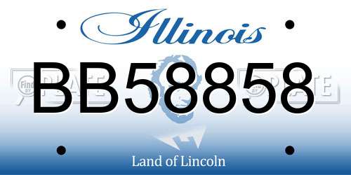 BB58858 Illinois License Plate