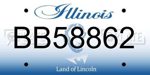 BB58862 Illinois License Plate