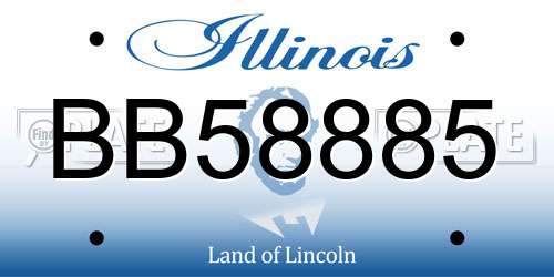 BB58885 Illinois License Plate