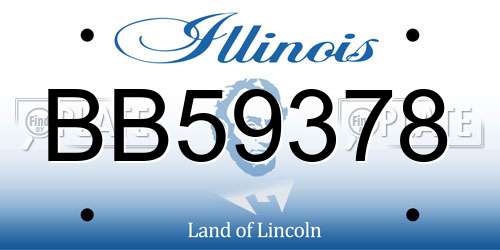 BB59378 Illinois License Plate