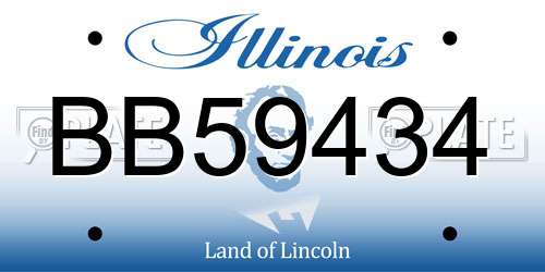 BB59434 Illinois License Plate