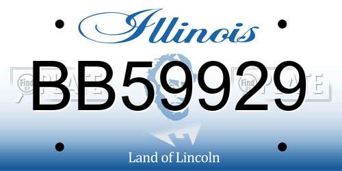 BB59929 Illinois License Plate