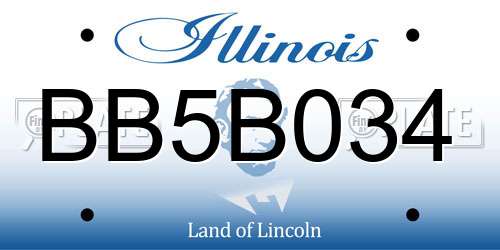 BB5B034 Illinois License Plate