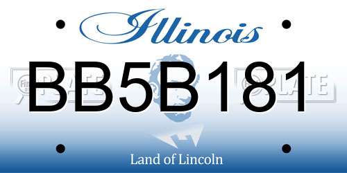 BB5B181 Illinois License Plate