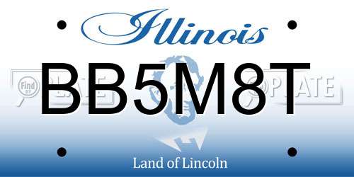 BB5M8T Illinois License Plate