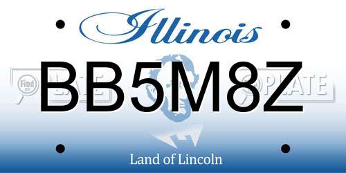 BB5M8Z Illinois License Plate