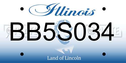 BB5S034 Illinois License Plate