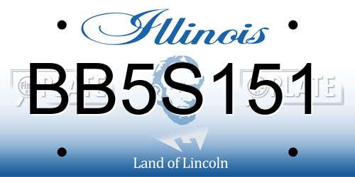 BB5S151 Illinois License Plate
