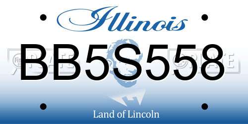 BB5S558 Illinois License Plate