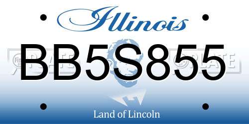 BB5S855 Illinois License Plate