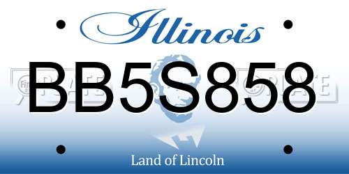BB5S858 Illinois License Plate