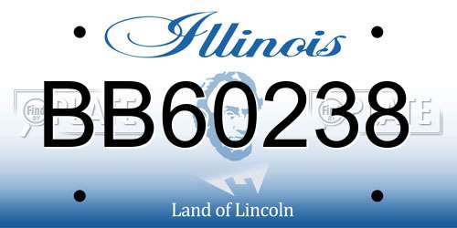 BB60238 Illinois License Plate