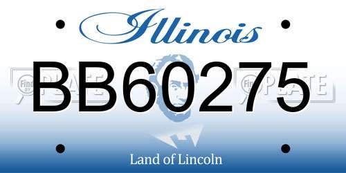 BB60275 Illinois License Plate