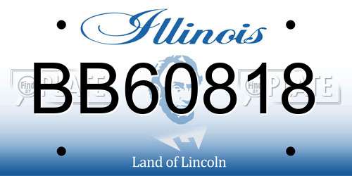 BB60818 Illinois License Plate