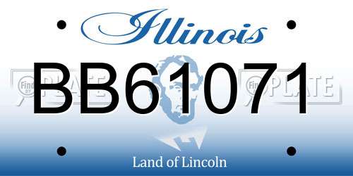 BB61071 Illinois License Plate