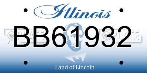 BB61932 Illinois License Plate