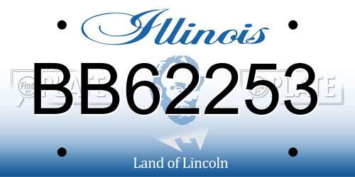 BB62253 Illinois License Plate