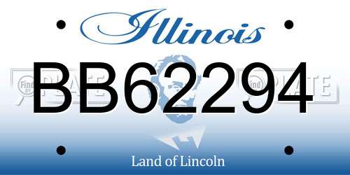 BB62294 Illinois License Plate