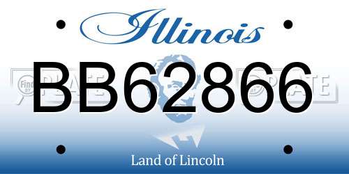 BB62866 Illinois License Plate