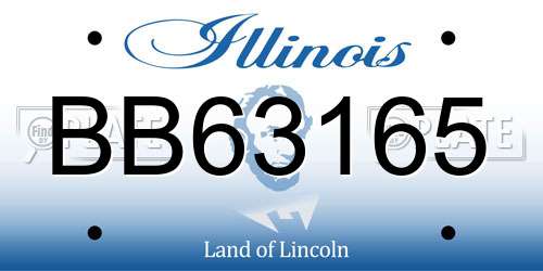 BB63165 Illinois License Plate