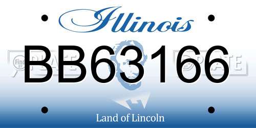 BB63166 Illinois License Plate