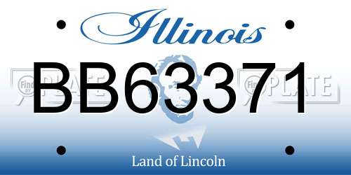 BB63371 Illinois License Plate