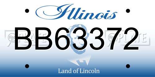 BB63372 Illinois License Plate