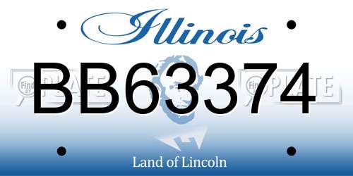 BB63374 Illinois License Plate