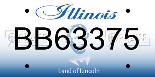 BB63375 Illinois License Plate