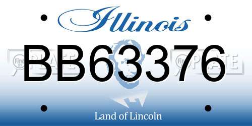 BB63376 Illinois License Plate