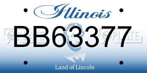 BB63377 Illinois License Plate