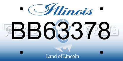 BB63378 Illinois License Plate