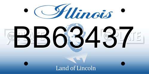 BB63437 Illinois License Plate