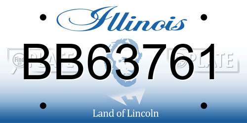 BB63761 Illinois License Plate