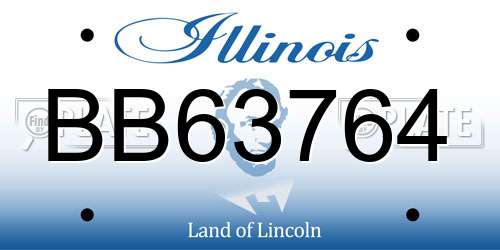 BB63764 Illinois License Plate