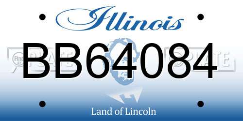 BB64084 Illinois License Plate