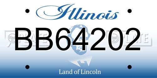 BB64202 Illinois License Plate