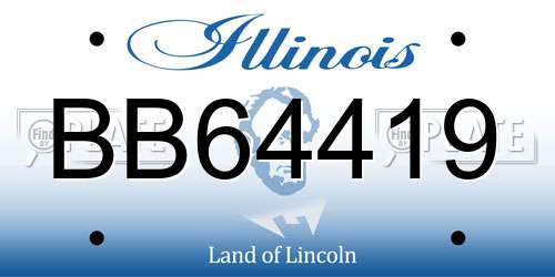 BB64419 Illinois License Plate