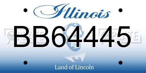 BB64445 Illinois License Plate