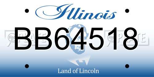 BB64518 Illinois License Plate