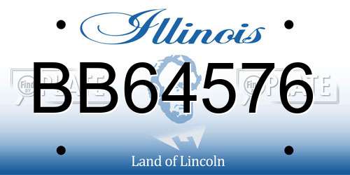 BB64576 Illinois License Plate
