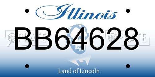 BB64628 Illinois License Plate