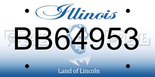 BB64953 Illinois License Plate