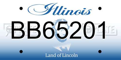 BB65201 Illinois License Plate