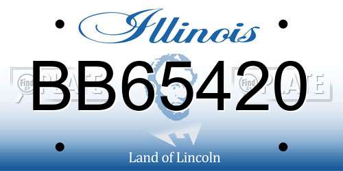 BB65420 Illinois License Plate
