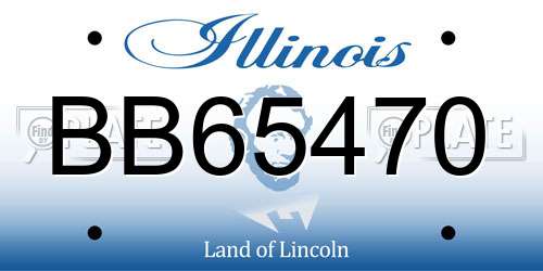 BB65470 Illinois License Plate